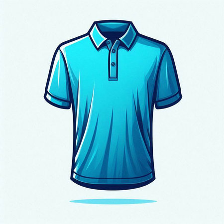 Blue polo shirt isolated on white background. Vector illustration. Eps 10.のイラスト素材