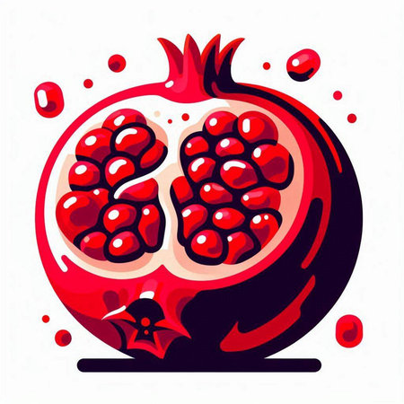 Pomegranate vector illustration. Isolated on white background.のイラスト素材