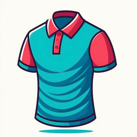 Colored polo shirt on a white background. Vector illustration.のイラスト素材