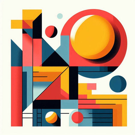 Abstract geometric composition with circles and lines. Vector illustration. Eps 10のイラスト素材