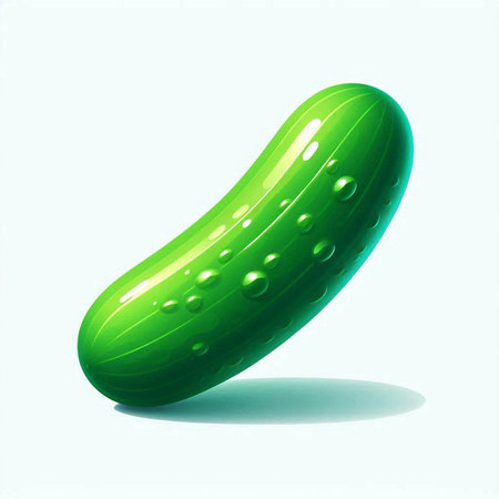 Cucumber isolated on white background. Realistic 3d vector illustration.のイラスト素材