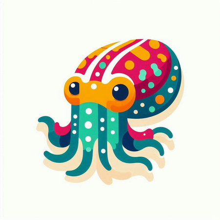 Octopus. Colorful vector illustration isolated on a white background.のイラスト素材