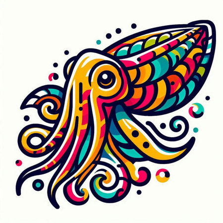 Octopus. Hand drawn vector illustration in doodle style.のイラスト素材