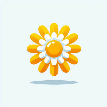 Flower icon. Vector illustration. Flat design. Isolated on white background.のイラスト素材