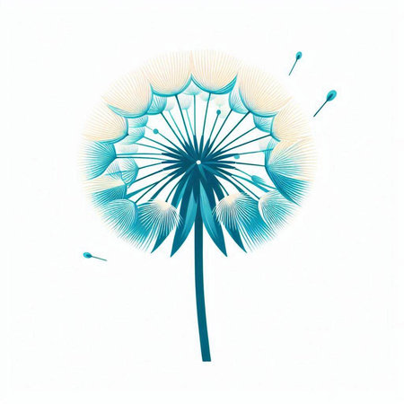 Dandelion flower isolated on a white background. Vector illustration.のイラスト素材