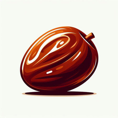 Ripe date fruit isolated on a white background. Vector illustration.のイラスト素材