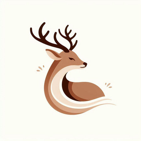 Deer icon. Vector illustration. Isolated on white background.のイラスト素材