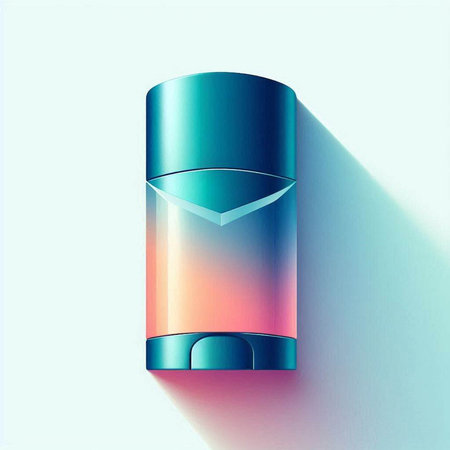 Illustration of a modern design of a perfume bottle on a blue backgroundのイラスト素材