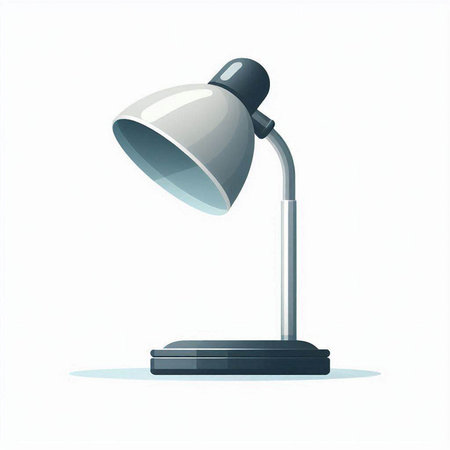 Illustration of a desk lamp isolated on a white background. Vector illustration.のイラスト素材