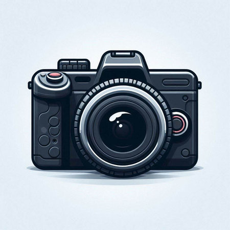 Digital camera on a white background. Vector illustration. Eps 10.のイラスト素材