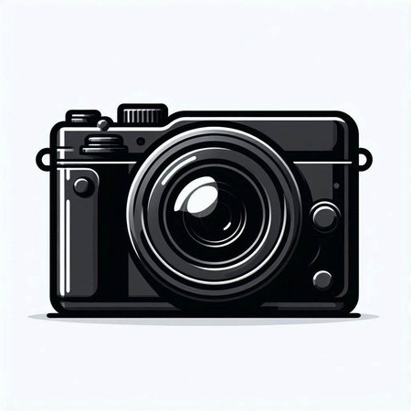Camera icon on a white background. Vector illustration. Eps 10.のイラスト素材