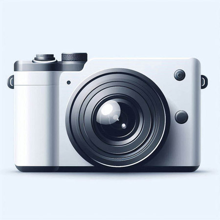 digital camera isolated on a white background. 3d rendered illustration.のイラスト素材