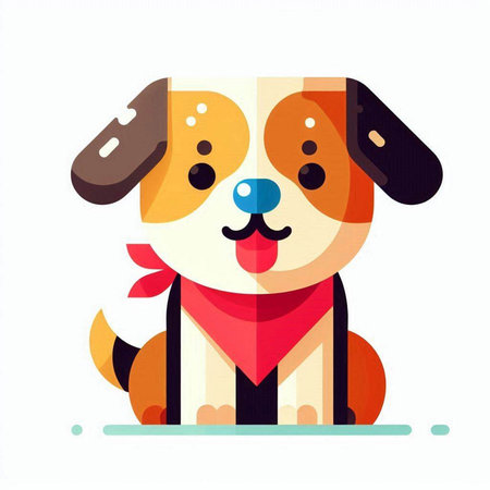 Cute cartoon dog vector illustration. Cute cartoon dog icon.のイラスト素材