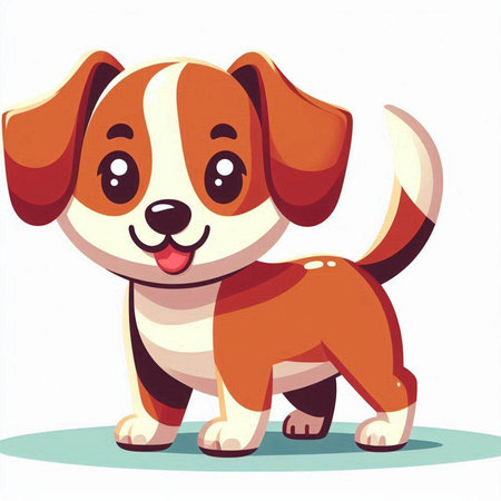 Cute cartoon dog isolated on a white background. Vector illustration.のイラスト素材