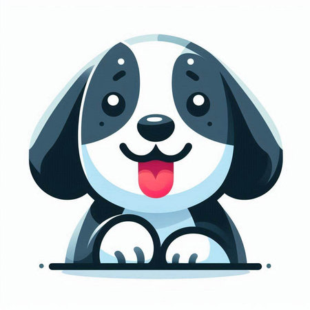 Cute cartoon dog. Vector illustration isolated on a white background.のイラスト素材