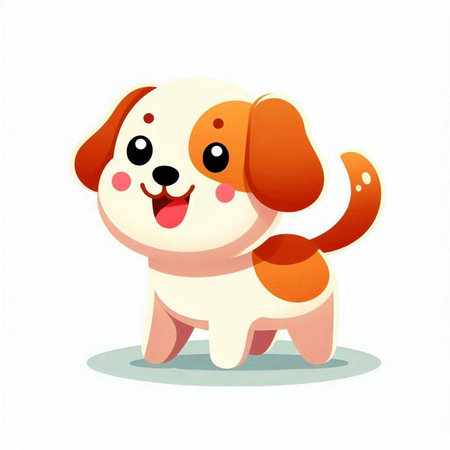 Cute cartoon dog. Vector illustration isolated on a white background.のイラスト素材