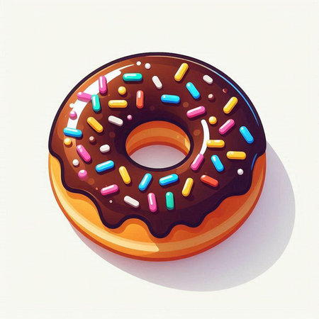 Donut on a white background. Vector illustration of donut.のイラスト素材