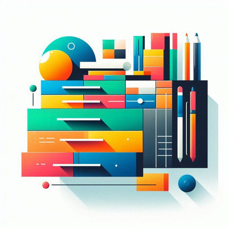 Abstract colorful background with geometric elements. Vector illustration. Eps 10.のイラスト素材