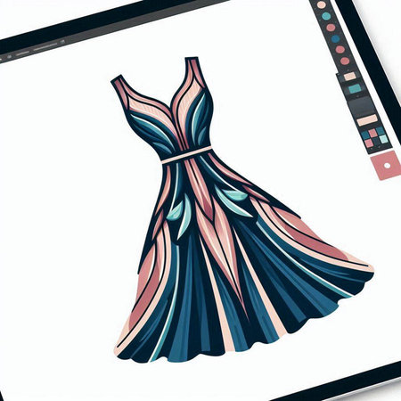 Illustration of a dress on a white background. Vector illustration.のイラスト素材