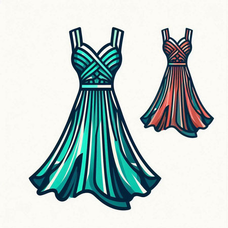 Wedding dress design, sketch for your design. Vector illustrationのイラスト素材