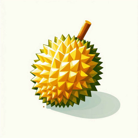 Illustration of durian on a white background. Vector illustration.のイラスト素材