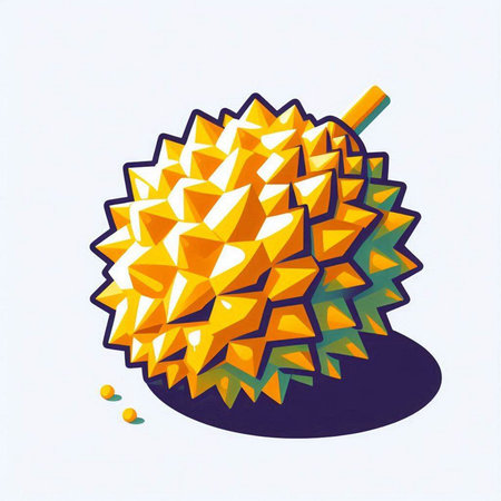 Illustration of durian on a white background. Vector illustration.のイラスト素材