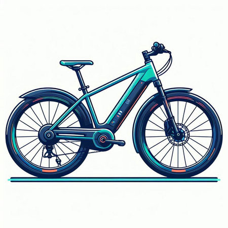 Mountain bike isolated on white background. Vector illustration. Eps 10のイラスト素材