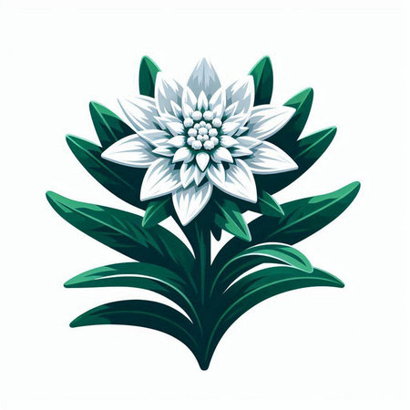 Decorative floral element with dahlia flower. Vector illustration.のイラスト素材