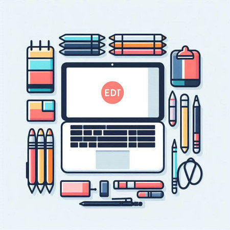 Flat design style modern vector illustration concept of online education, e-learning.のイラスト素材