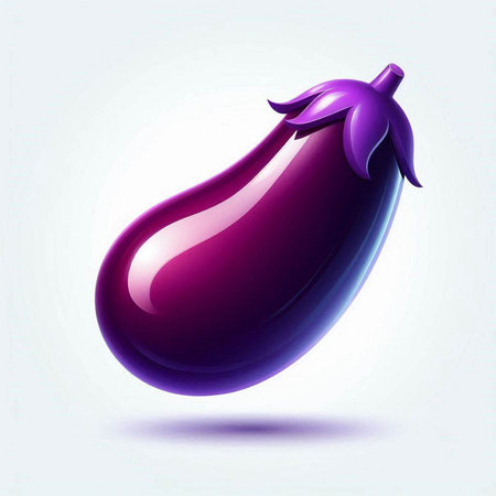 Illustration of eggplant on a white background. Vector illustration.のイラスト素材