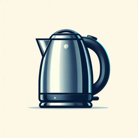 Electric kettle isolated on white background. Vector illustration. Eps 10.のイラスト素材
