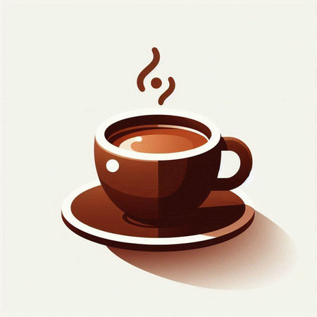 Coffee cup with saucer on white background. Vector illustration.のイラスト素材