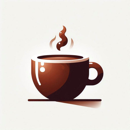 Coffee cup icon with shadow on white background. Vector illustration.のイラスト素材
