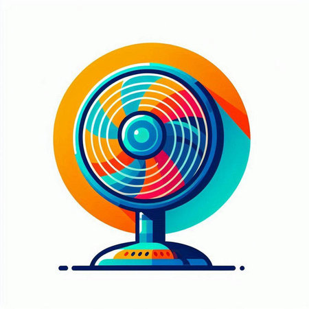 Ventilator vector icon. Electric fan isolated on white background.のイラスト素材