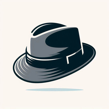 Vector illustration of a black hat on a white background. Vector illustrationのイラスト素材