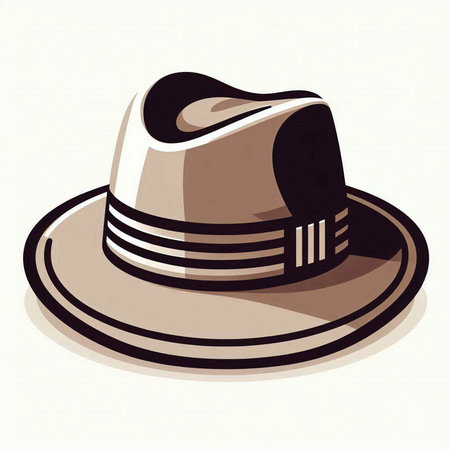 Illustration of a hat on a white background with space for textのイラスト素材