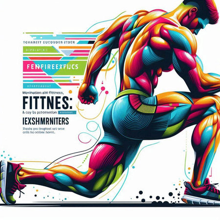 Vector illustration of a running man. Fitness, bodybuilding, healthy lifestyle.のイラスト素材