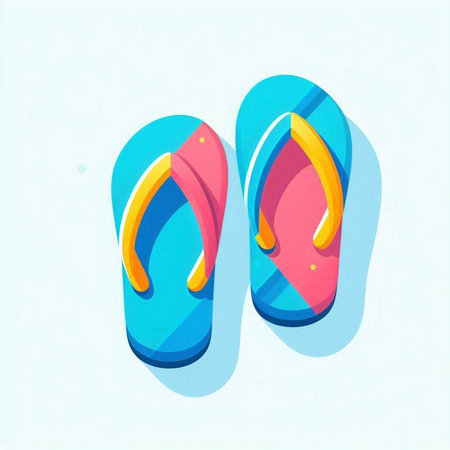 Flip flops icon, vector illustration. Flat design style.のイラスト素材