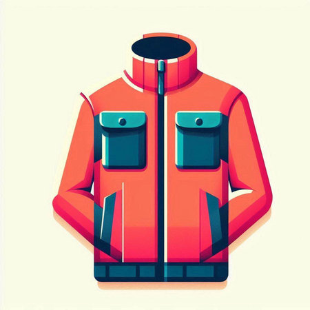 Winter jacket on a white background. Vector illustration in retro style.のイラスト素材