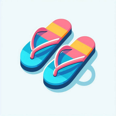 Flip flops icon. Vector illustration. Isolated on white background.のイラスト素材