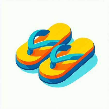 Flip-flops isometric 3d icon. Vector illustration.のイラスト素材