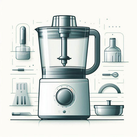 Kitchen blender on a white background. Vector illustration. Eps 10.のイラスト素材