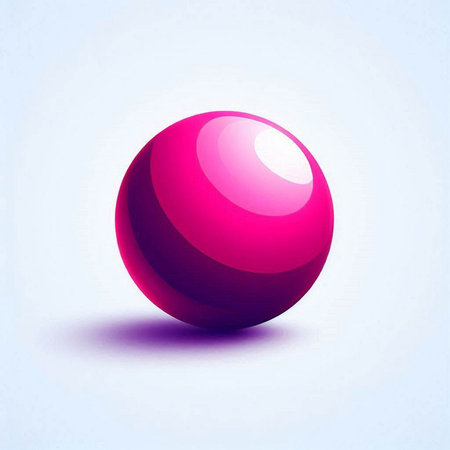 Illustration of a pink ball on a white background, vector illustrationのイラスト素材