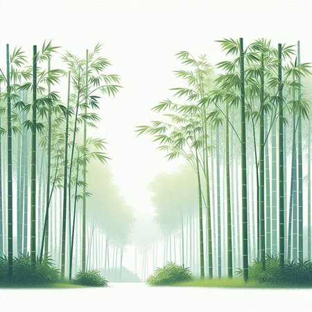 Bamboo forest background with copy space. Illustration for your designのイラスト素材