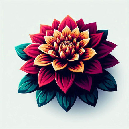 Illustration of a stylized dahlia flower. Vector illustration.のイラスト素材