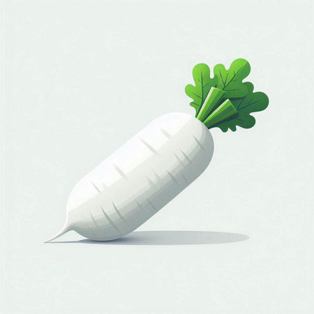 Daikon radish on a white background. Vector illustration.のイラスト素材
