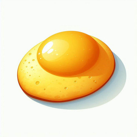 Illustration of a yellow yolk isolated on a white background.のイラスト素材