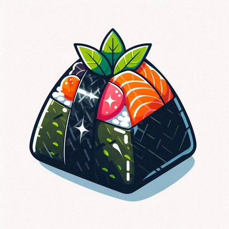 Illustration of a Sushi on a White Background - Illustrationのイラスト素材