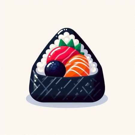 Sushi roll vector illustration. Japanese food. Sushi roll.のイラスト素材
