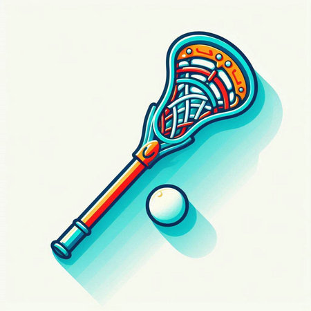 illustration of a tennis racket and ball on a white background.のイラスト素材